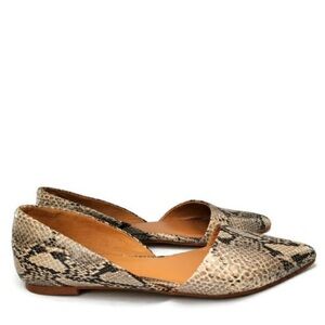 J. Crew Factory Zoe Snake Skin Embossed D'Orsay Slip-On Flats